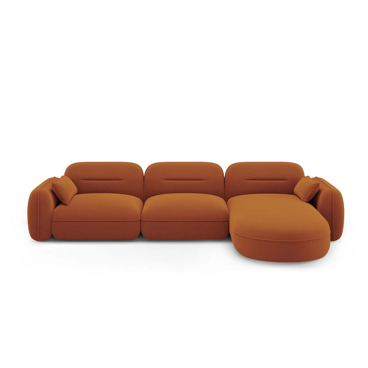 Sydney 4-Sitzer Ecksofa, Rechte Seite, aus Samt in Terrakotta (Casino Terracota), 320x165x70 cm von Cosmopolitan Design – Bild 1