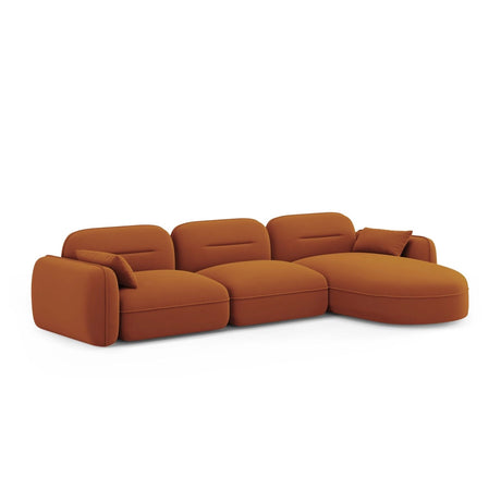Sydney 4-Sitzer Ecksofa, Rechte Seite, aus Samt in Terrakotta (Casino Terracota), 320x165x70 cm von Cosmopolitan Design – Bild 4