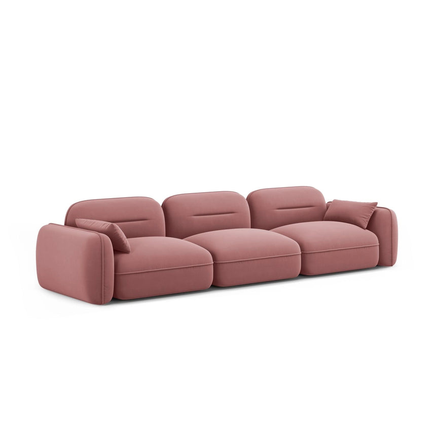 Sydney 4-Sitzer Sofa aus Samt in Flamingo (Casino Salmon), 320x90x70 cm von Cosmopolitan Design – Bild 4