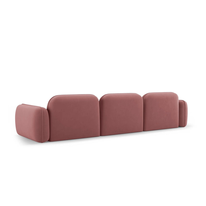 Sydney 4-Sitzer Sofa aus Samt in Flamingo (Casino Salmon), 320x90x70 cm von Cosmopolitan Design – Bild 5
