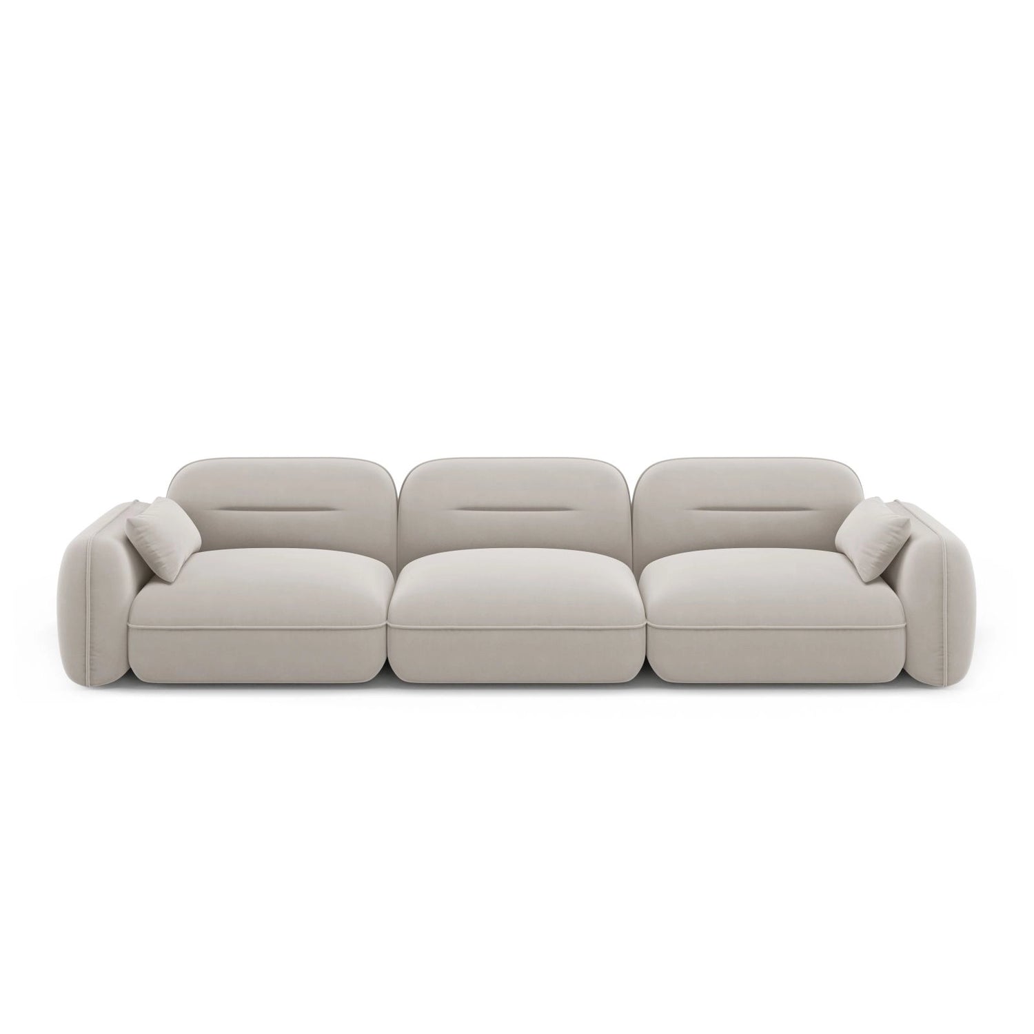 Sydney 4-Sitzer Sofa aus Samt in Hellbeige (Casino Pearl), 320x90x70 cm von Cosmopolitan Design – Bild 1