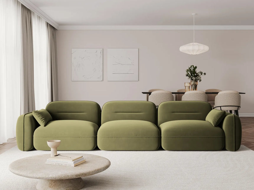 Sydney 4-Sitzer Sofa aus Samt in Hellgrün (Casino Forest), 320x90x70 cm von Cosmopolitan Design – Bild 2
