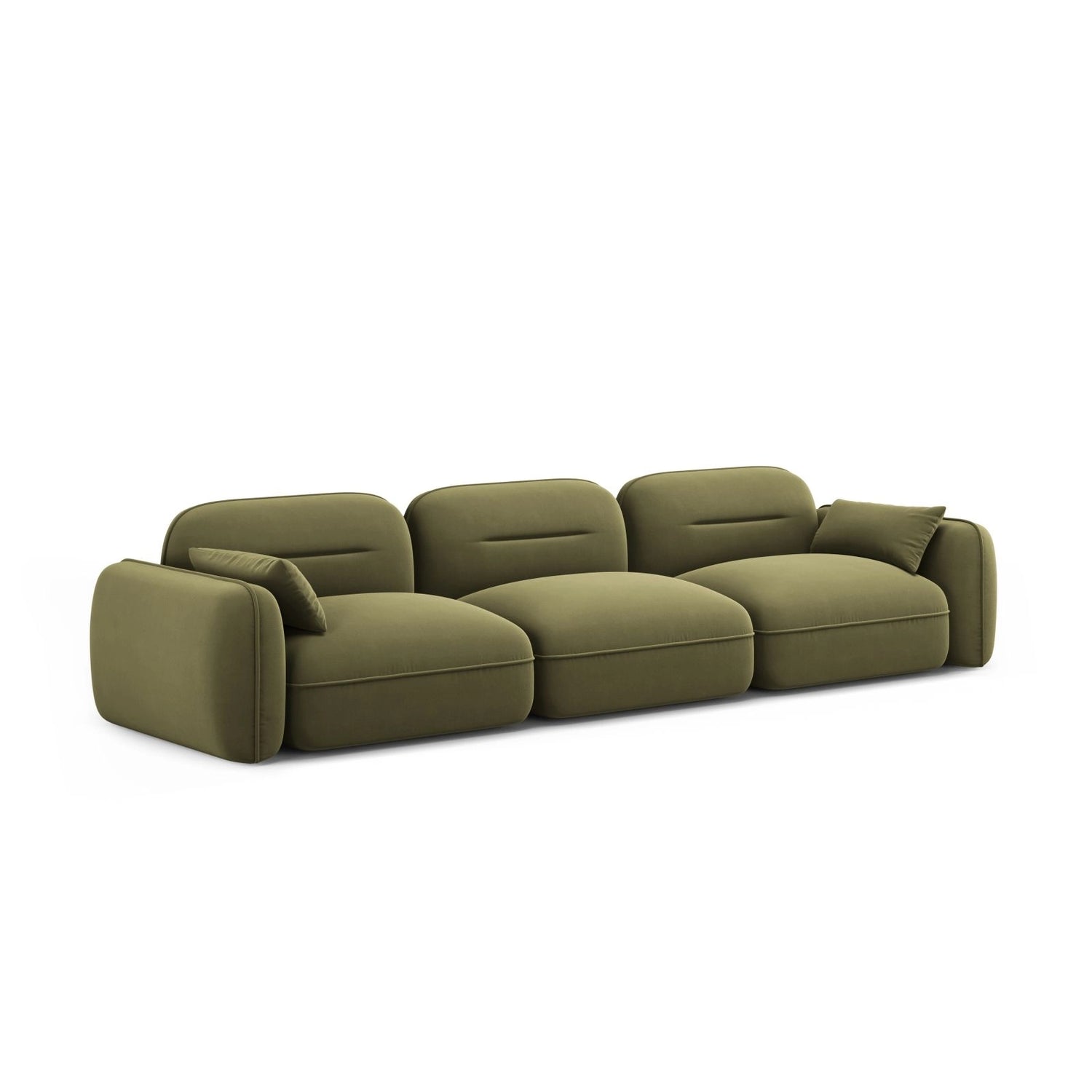 Sydney 4-Sitzer Sofa aus Samt in Hellgrün (Casino Forest), 320x90x70 cm von Cosmopolitan Design – Bild 4