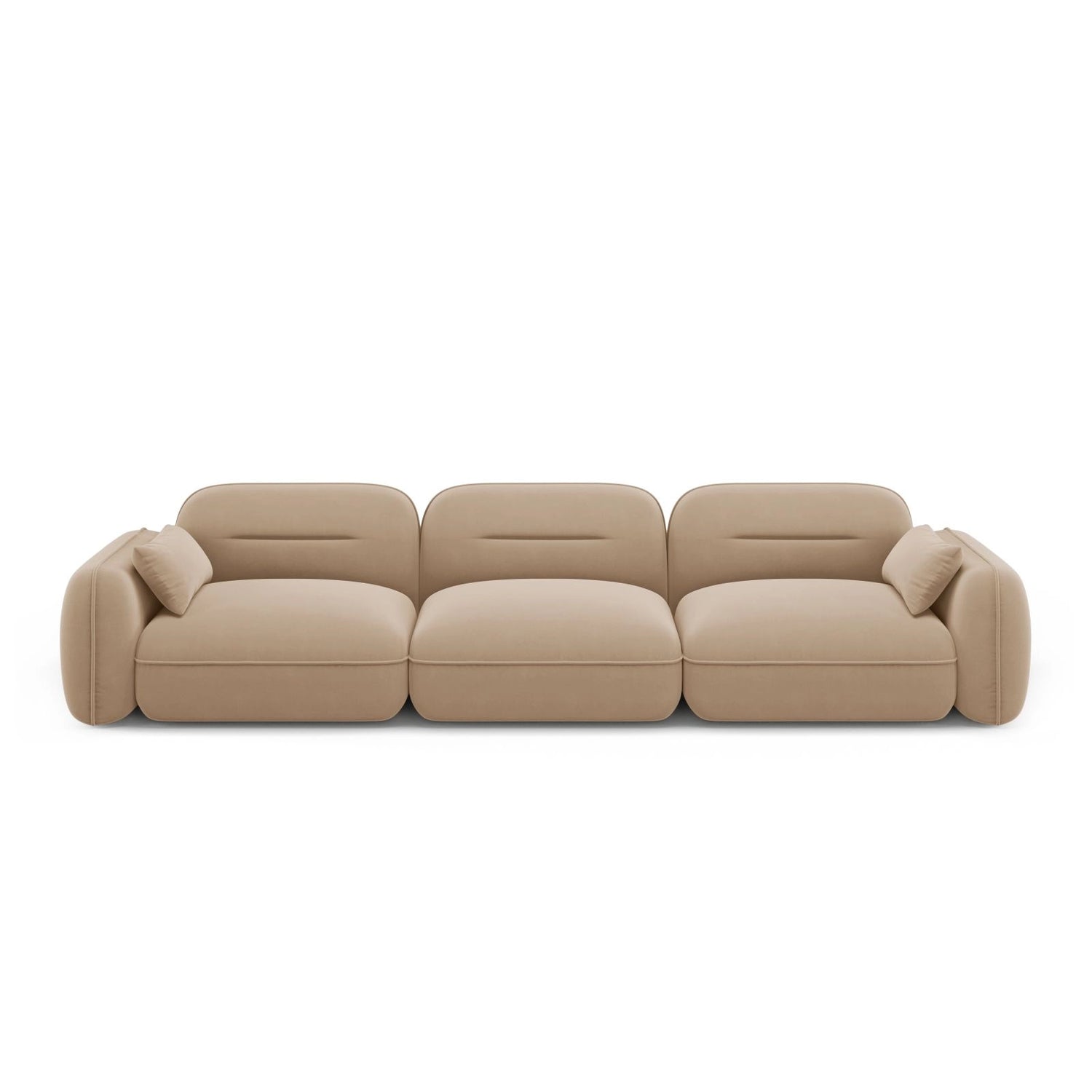 Sydney 4-Sitzer Sofa aus Samt in Sand (Casino Lion), 320x90x70 cm von Cosmopolitan Design – Bild 1