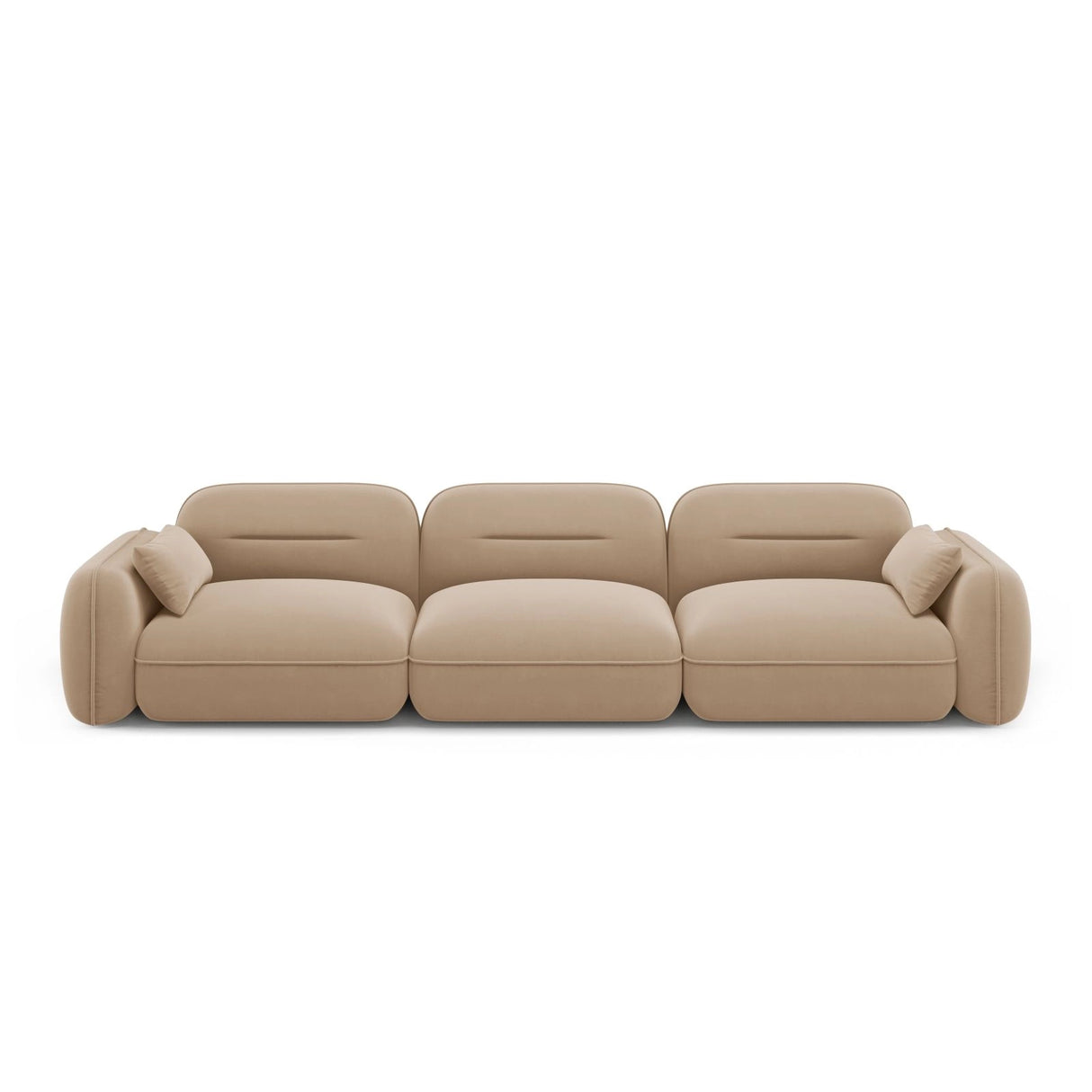 Sydney 4-Sitzer Sofa aus Samt in Sand (Casino Lion), 320x90x70 cm von Cosmopolitan Design – Bild 1
