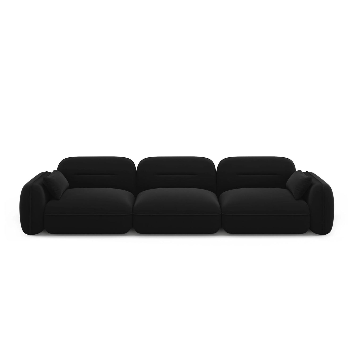 Sydney 4-Sitzer Sofa aus Samt in Schwarz (Casino Black), 320x90x70 cm von Cosmopolitan Design – Bild 1