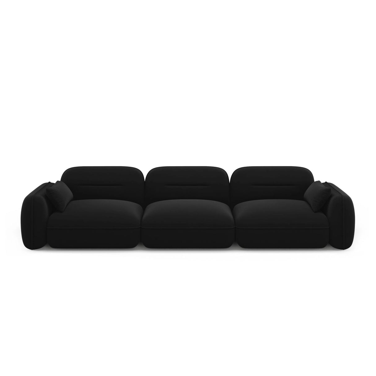 Sydney 4-Sitzer Sofa aus Samt in Schwarz (Casino Black), 320x90x70 cm von Cosmopolitan Design – Bild 1