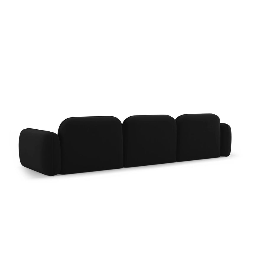 Sydney 4-Sitzer Sofa aus Samt in Schwarz (Casino Black), 320x90x70 cm von Cosmopolitan Design – Bild 5