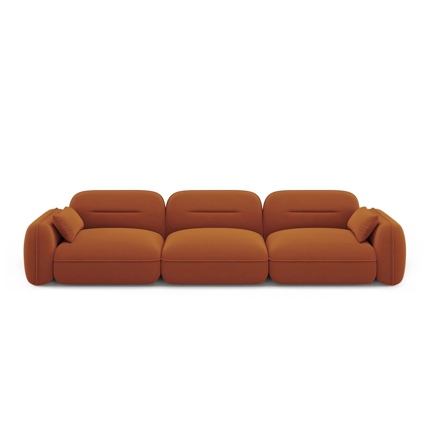 Sydney 4-Sitzer Sofa aus Samt in Terrakotta (Casino Terracota), 320x90x70 cm von Cosmopolitan Design – Bild 1