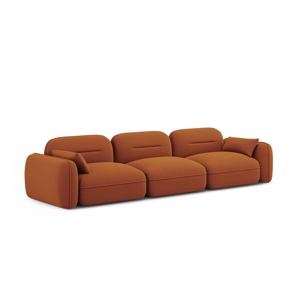 Sydney 4-Sitzer Sofa aus Samt in Terrakotta (Casino Terracota), 320x90x70 cm von Cosmopolitan Design – Bild 4