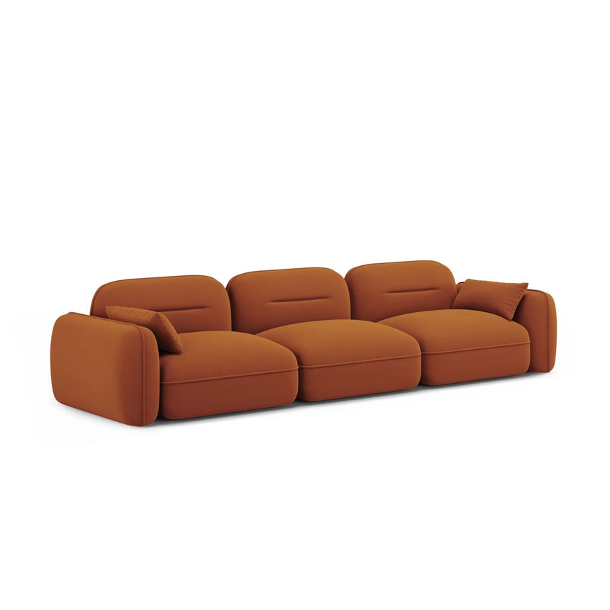 Sydney 4-Sitzer Sofa aus Samt in Terrakotta (Casino Terracota), 320x90x70 cm von Cosmopolitan Design – Bild 4