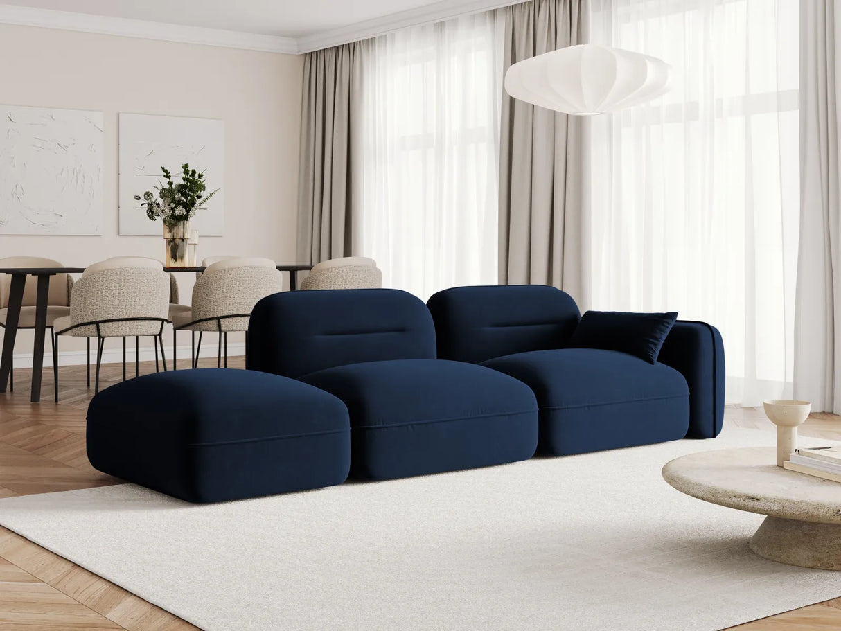 Sydney Modulares 3-Sitzer Sofa, Linke Seite, aus Samt in Königsblau (Casino Deep Blue), 295x90 cm von Cosmopolitan Design – Bild 2