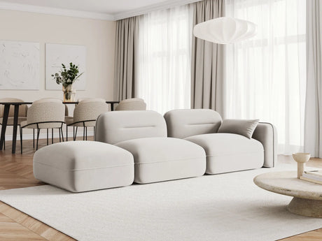 Sydney Modulares 3-Sitzer Sofa, Linke Seite, aus Samt in Leichtes Beige (Casino Pearl), 295x90 cm von Cosmopolitan Design – Bild 2