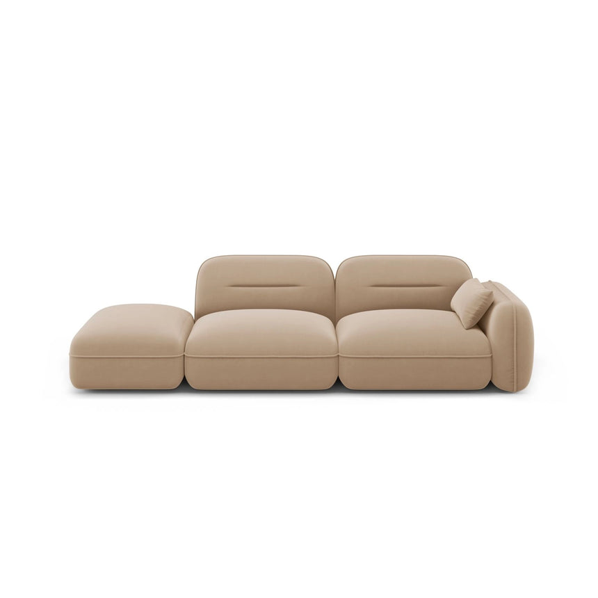 Sydney Modulares 3-Sitzer Sofa, Linke Seite, aus Samt in Sand (Casino Lion), 295x90 cm von Cosmopolitan Design – Bild 1