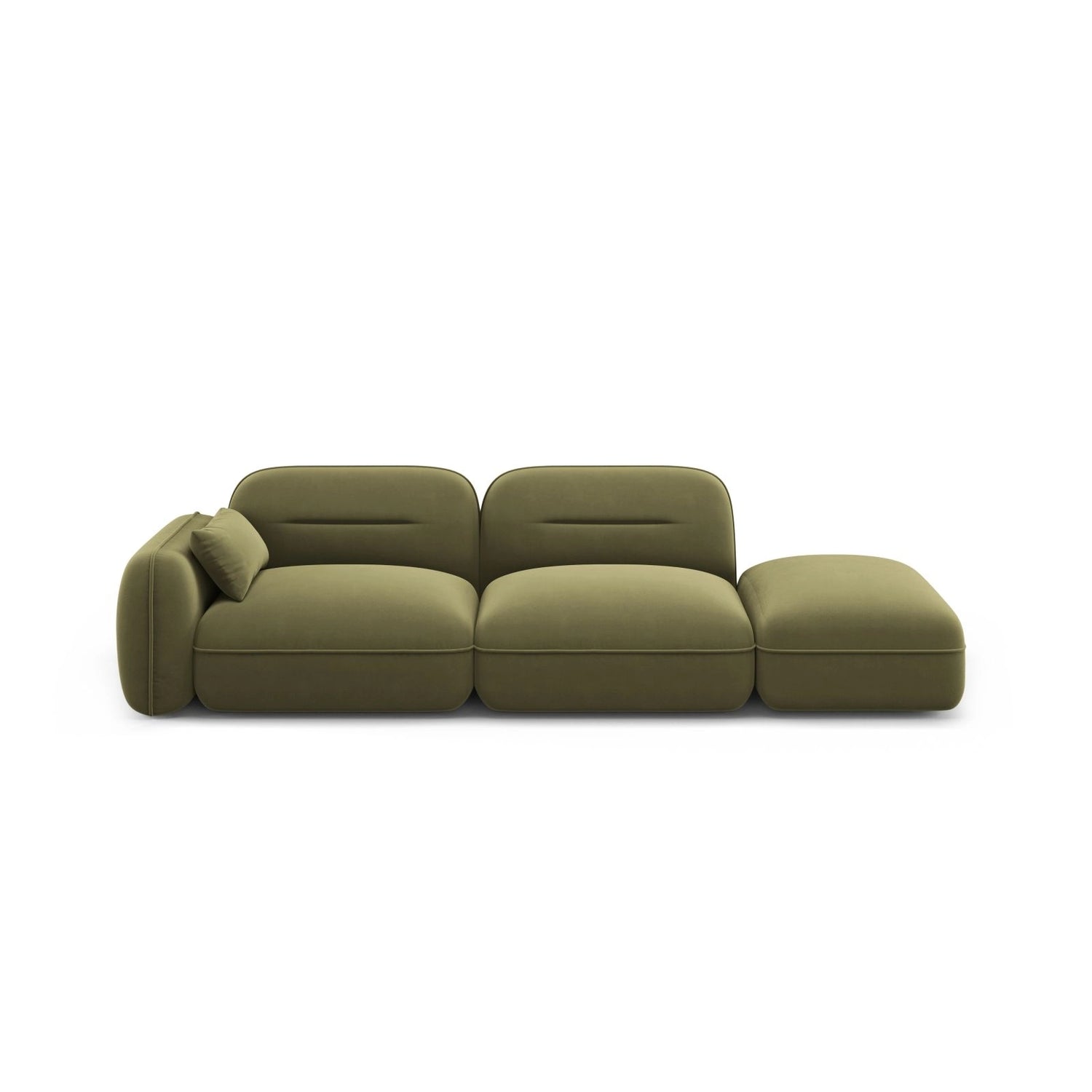 Sydney Modulares 3-Sitzer Sofa, Rechte Seite, aus Samt in Hellgrün (Casino Forest), 295x90 cm von Cosmopolitan Design – Bild 1