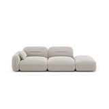 Sydney Modulares 3-Sitzer Sofa, Rechte Seite, aus Samt in Leichtes Beige (Casino Pearl), 295x90 cm von Cosmopolitan Design – Bild 1