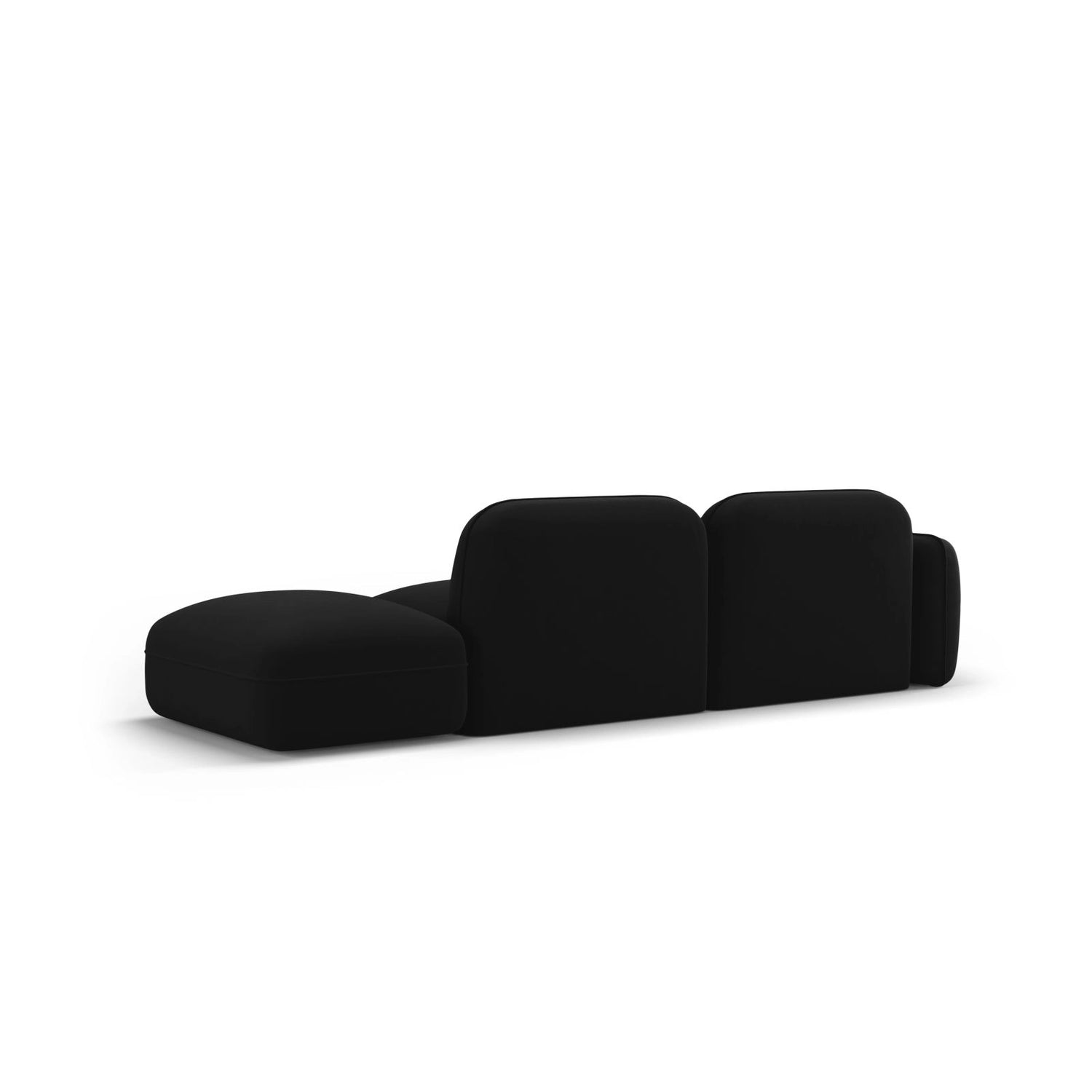 Sydney Modulares 3-Sitzer Sofa, Rechte Seite, aus Samt in Schwarz (Casino Black), 295x90 cm von Cosmopolitan Design – Bild 5
