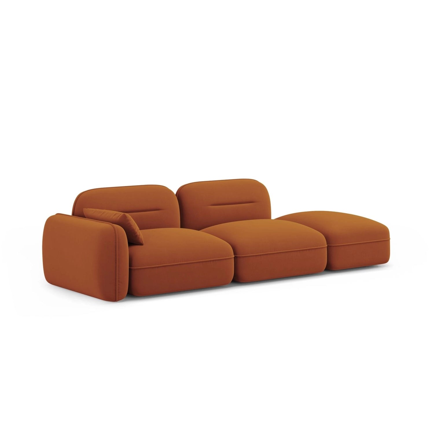 Sydney Modulares 3-Sitzer Sofa, Rechte Seite, aus Samt in Terrakotta (Casino Terracota), 295x90 cm von Cosmopolitan Design – Bild 4