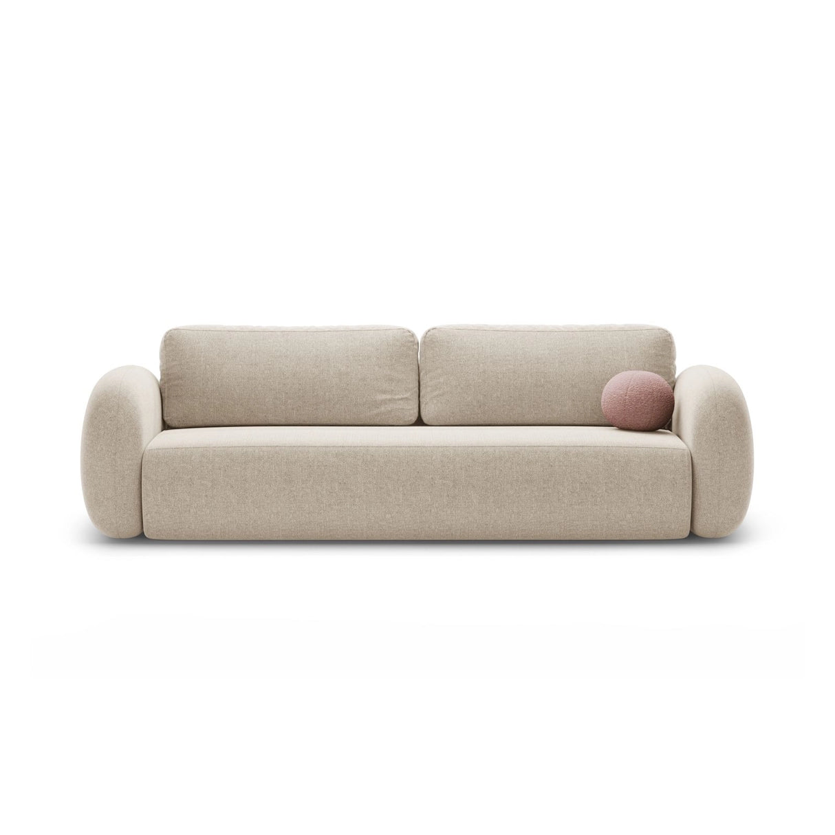 Tonale 3-Sitzer Sofa mit Schlaffunktion und Stauraum, aus Chenille in Dunkelbeige (Eden 4 Beige), 262x105x88 cm von Cosmopolitan Design – Bild 1