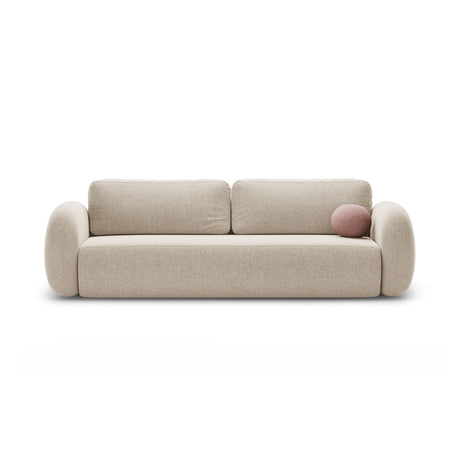 Tonale 3-Sitzer Sofa mit Schlaffunktion und Stauraum, aus Chenille in Dunkelbeige (Eden 4 Beige), 262x105x88 cm von Cosmopolitan Design – Bild 1