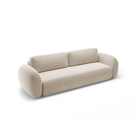 Tonale 3-Sitzer Sofa mit Schlaffunktion und Stauraum, aus Chenille in Dunkelbeige (Eden 4 Beige), 262x105x88 cm von Cosmopolitan Design – Bild 4