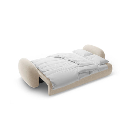 Tonale 3-Sitzer Sofa mit Schlaffunktion und Stauraum, aus Chenille in Dunkelbeige (Eden 4 Beige), 262x105x88 cm von Cosmopolitan Design – Bild 5