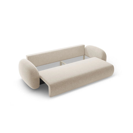 Tonale 3-Sitzer Sofa mit Schlaffunktion und Stauraum, aus Chenille in Dunkelbeige (Eden 4 Beige), 262x105x88 cm von Cosmopolitan Design – Bild 6