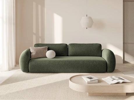 Tonale 3-Sitzer Sofa mit Schlaffunktion und Stauraum, aus Chenille in Grün (Eden 12 Olive), 262x105x88 cm von Cosmopolitan Design – Bild 2