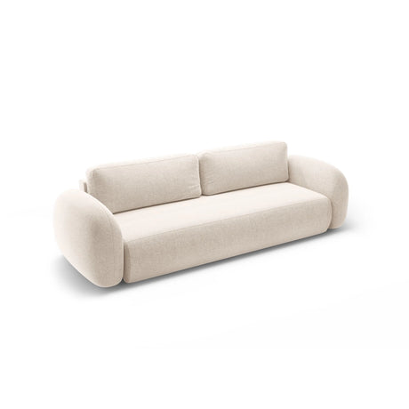 Tonale 3-Sitzer Sofa mit Schlaffunktion und Stauraum, aus Chenille in Hellbeige (Eden 2 Pearl), 262x105x88 cm von Cosmopolitan Design – Bild 4