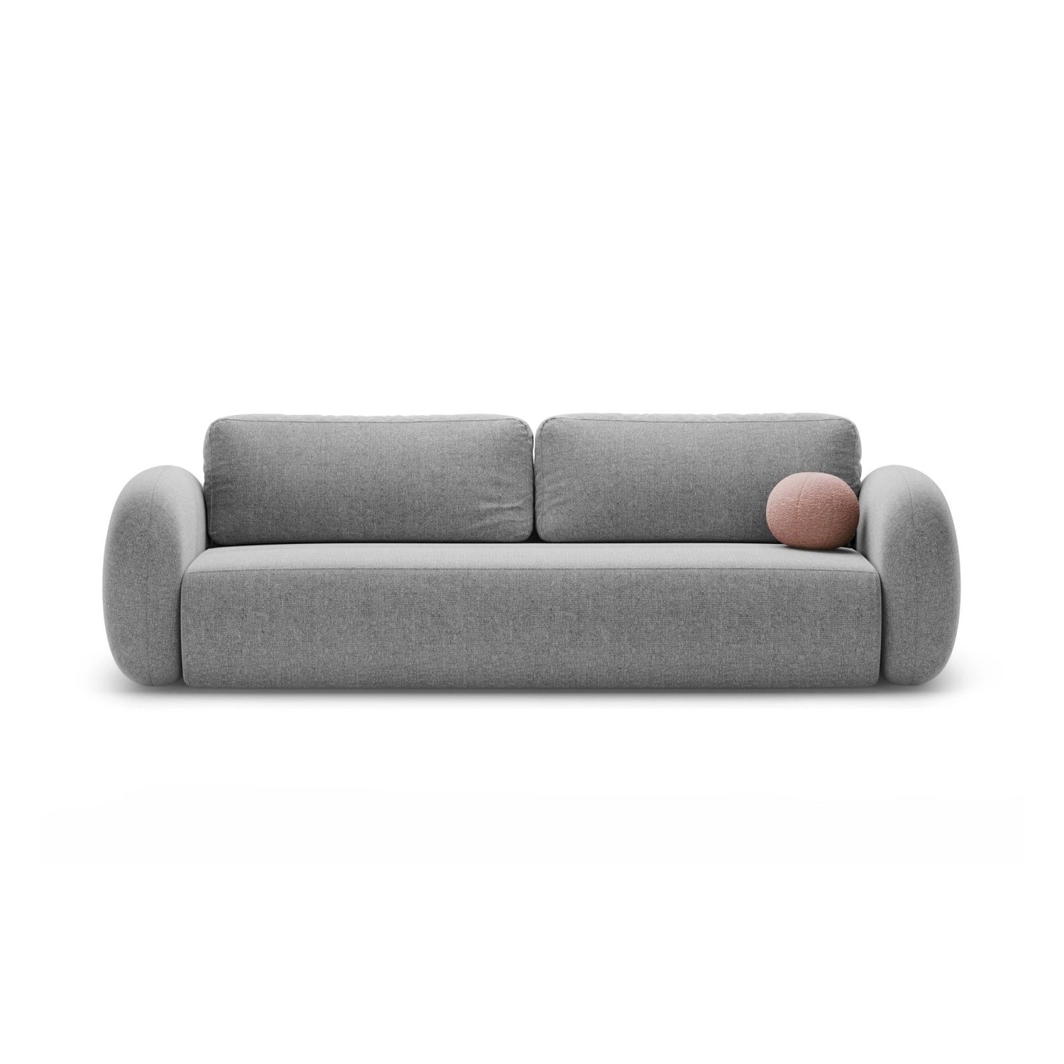 Tonale 3-Sitzer Sofa mit Schlaffunktion und Stauraum, aus Chenille in Hellgrau (Eden 18 Grey), 262x105x88 cm von Cosmopolitan Design – Bild 1