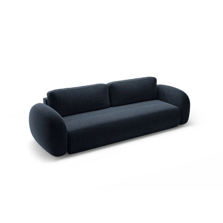 Tonale 3-Sitzer Sofa mit Schlaffunktion und Stauraum, aus Chenille in Marineblau (Eden 16 Deep Blue), 262x105x88 cm von Cosmopolitan Design – Bild 4