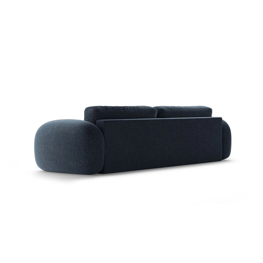 Tonale 3-Sitzer Sofa mit Schlaffunktion und Stauraum, aus Chenille in Marineblau (Eden 16 Deep Blue), 262x105x88 cm von Cosmopolitan Design – Bild 7