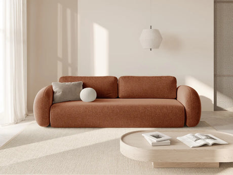 Tonale 3-Sitzer Sofa mit Schlaffunktion und Stauraum, aus Chenille in Ziegelstein (Eden 10 Terra), 262x105x88 cm von Cosmopolitan Design – Bild 2