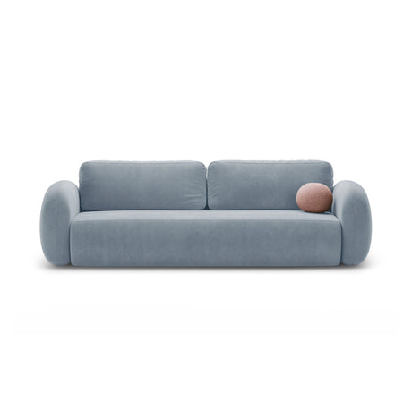 Tonale 3-Sitzer Sofa mit Schlaffunktion und Stauraum, aus Samt in Blaugrau (Magic Velvet 2224), 262x105x88 cm von Cosmopolitan Design – Bild 1