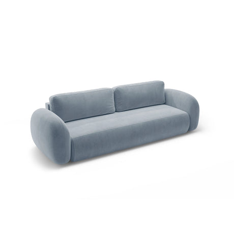 Tonale 3-Sitzer Sofa mit Schlaffunktion und Stauraum, aus Samt in Blaugrau (Magic Velvet 2224), 262x105x88 cm von Cosmopolitan Design – Bild 4