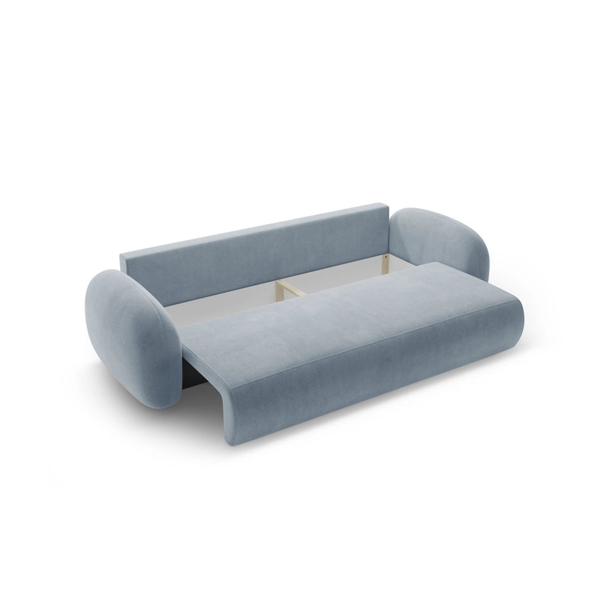 Tonale 3-Sitzer Sofa mit Schlaffunktion und Stauraum, aus Samt in Blaugrau (Magic Velvet 2224), 262x105x88 cm von Cosmopolitan Design – Bild 6