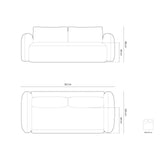 Tonale 3-Sitzer Sofa mit Schlaffunktion und Stauraum, aus Samt in Dunkelgrau (Magic Velvet 2241), 262x105x88 cm von Cosmopolitan Design – Bild 3