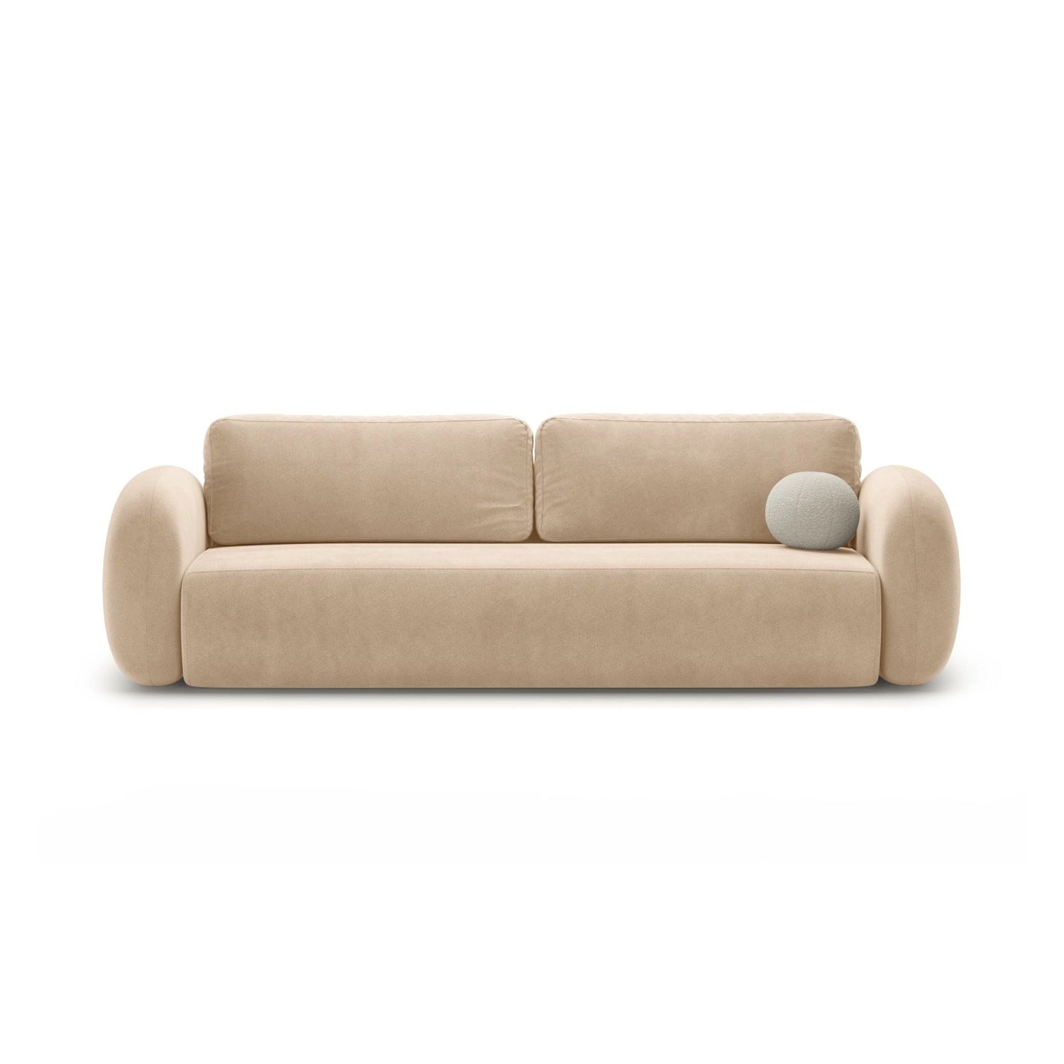 Tonale 3-Sitzer Sofa mit Schlaffunktion und Stauraum, aus Samt in Mandelbeige (Magic Velvet 2282), 262x105x88 cm von Cosmopolitan Design – Bild 1