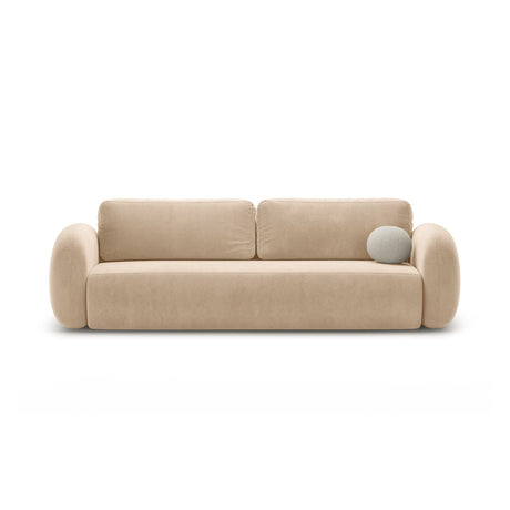Tonale 3-Sitzer Sofa mit Schlaffunktion und Stauraum, aus Samt in Mandelbeige (Magic Velvet 2282), 262x105x88 cm von Cosmopolitan Design – Bild 1
