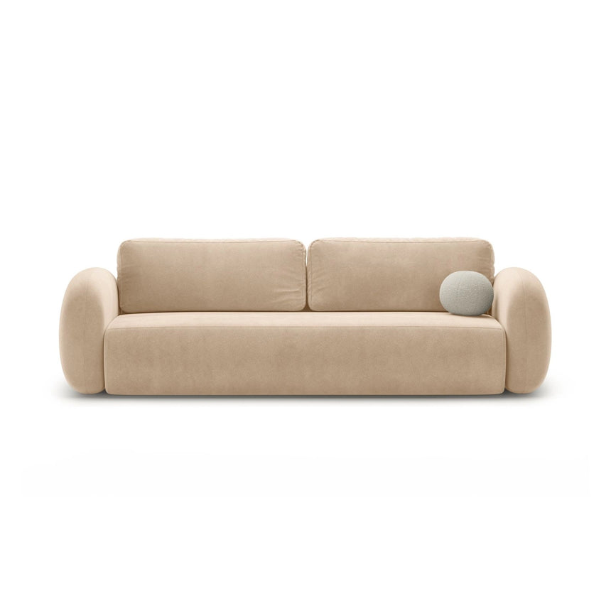 Tonale 3-Sitzer Sofa mit Schlaffunktion und Stauraum, aus Samt in Mandelbeige (Magic Velvet 2282), 262x105x88 cm von Cosmopolitan Design – Bild 1