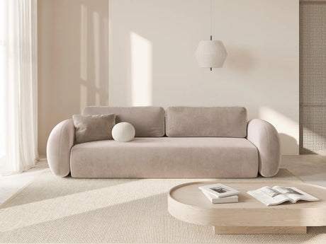 Tonale 3-Sitzer Sofa mit Schlaffunktion und Stauraum, aus Samt in Mandelbeige (Magic Velvet 2282), 262x105x88 cm von Cosmopolitan Design – Bild 2