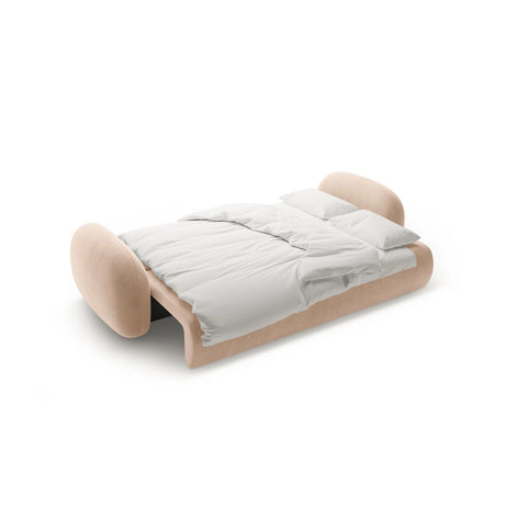 Tonale 3-Sitzer Sofa mit Schlaffunktion und Stauraum, aus Samt in Mandelbeige (Magic Velvet 2282), 262x105x88 cm von Cosmopolitan Design – Bild 5