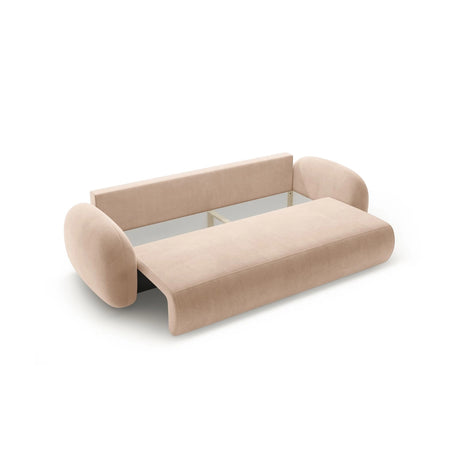 Tonale 3-Sitzer Sofa mit Schlaffunktion und Stauraum, aus Samt in Mandelbeige (Magic Velvet 2282), 262x105x88 cm von Cosmopolitan Design – Bild 6