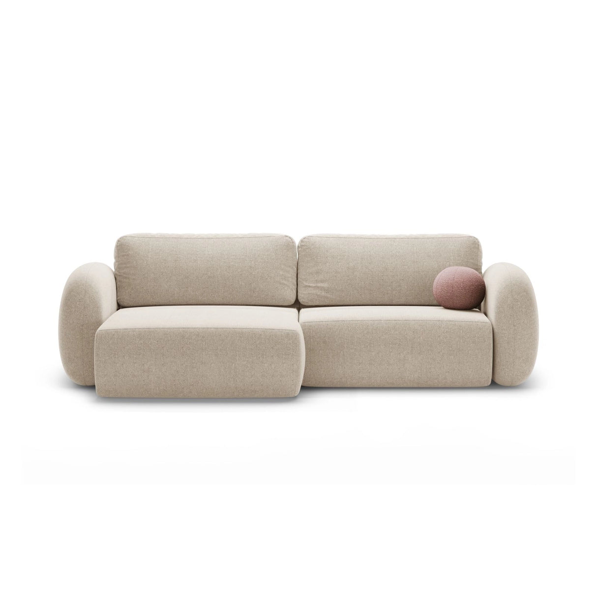 Tonale 4-Sitzer Ecksofa mit Schlaffunktion, ausklappbar, aus Chenille in Dunkelbeige (Eden 4 Beige), 262x149 cm von Cosmopolitan Design – Bild 1