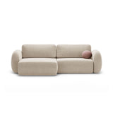 Tonale 4-Sitzer Ecksofa mit Schlaffunktion, ausklappbar, aus Chenille in Dunkelbeige (Eden 4 Beige), 262x149 cm von Cosmopolitan Design – Bild 1