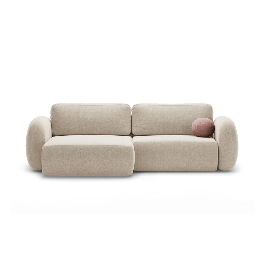 Tonale 4-Sitzer Ecksofa mit Schlaffunktion, ausklappbar, aus Chenille in Dunkelbeige (Eden 4 Beige), 262x149 cm von Cosmopolitan Design – Bild 1