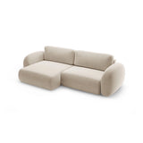 Tonale 4-Sitzer Ecksofa mit Schlaffunktion, ausklappbar, aus Chenille in Dunkelbeige (Eden 4 Beige), 262x149 cm von Cosmopolitan Design – Bild 4