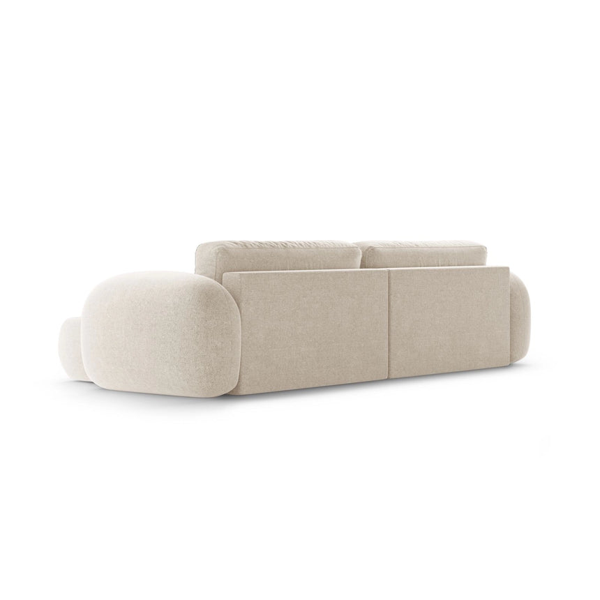 Tonale 4-Sitzer Ecksofa mit Schlaffunktion, ausklappbar, aus Chenille in Dunkelbeige (Eden 4 Beige), 262x149 cm von Cosmopolitan Design – Bild 7