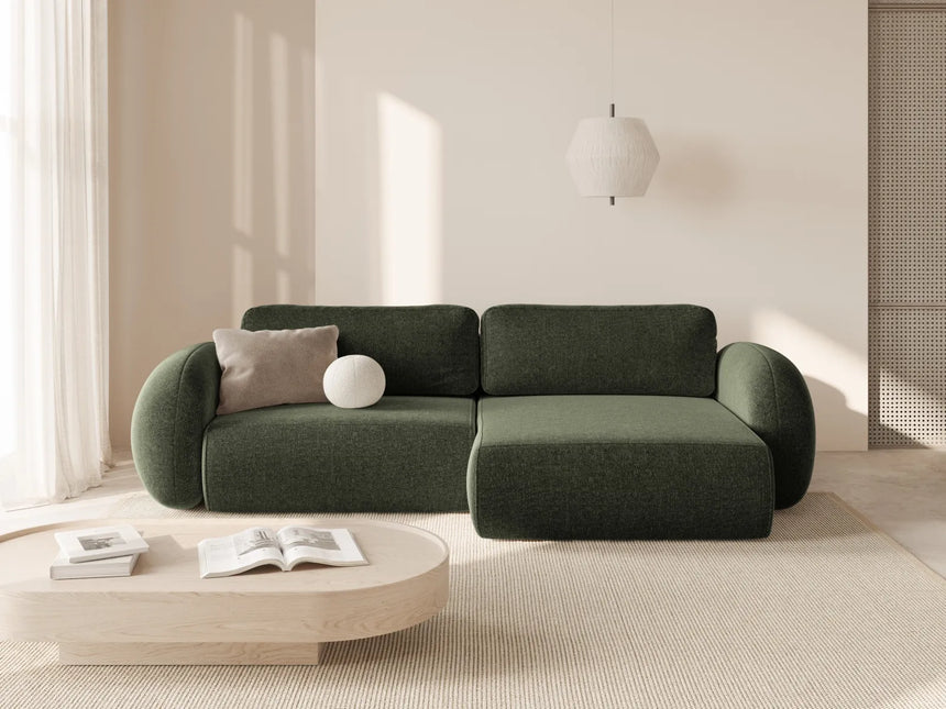 Tonale 4-Sitzer Ecksofa mit Schlaffunktion, ausklappbar, aus Chenille in Grün (Eden 12 Olive), 262x149 cm von Cosmopolitan Design – Bild 2