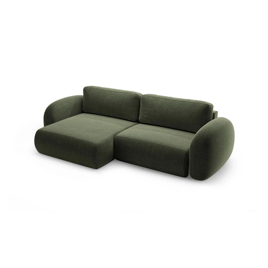 Tonale 4-Sitzer Ecksofa mit Schlaffunktion, ausklappbar, aus Chenille in Grün (Eden 12 Olive), 262x149 cm von Cosmopolitan Design – Bild 4